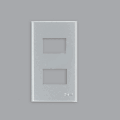 Mặt dùng cho 2 thiết bị Wide Panasonic màu trắng ánh kim